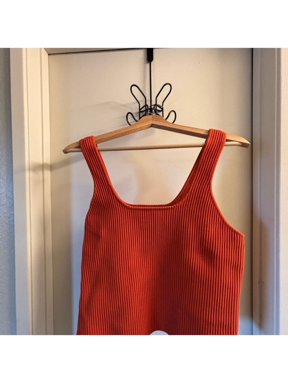 Orange Ribbed Tank Top - Picture 5 of 6
